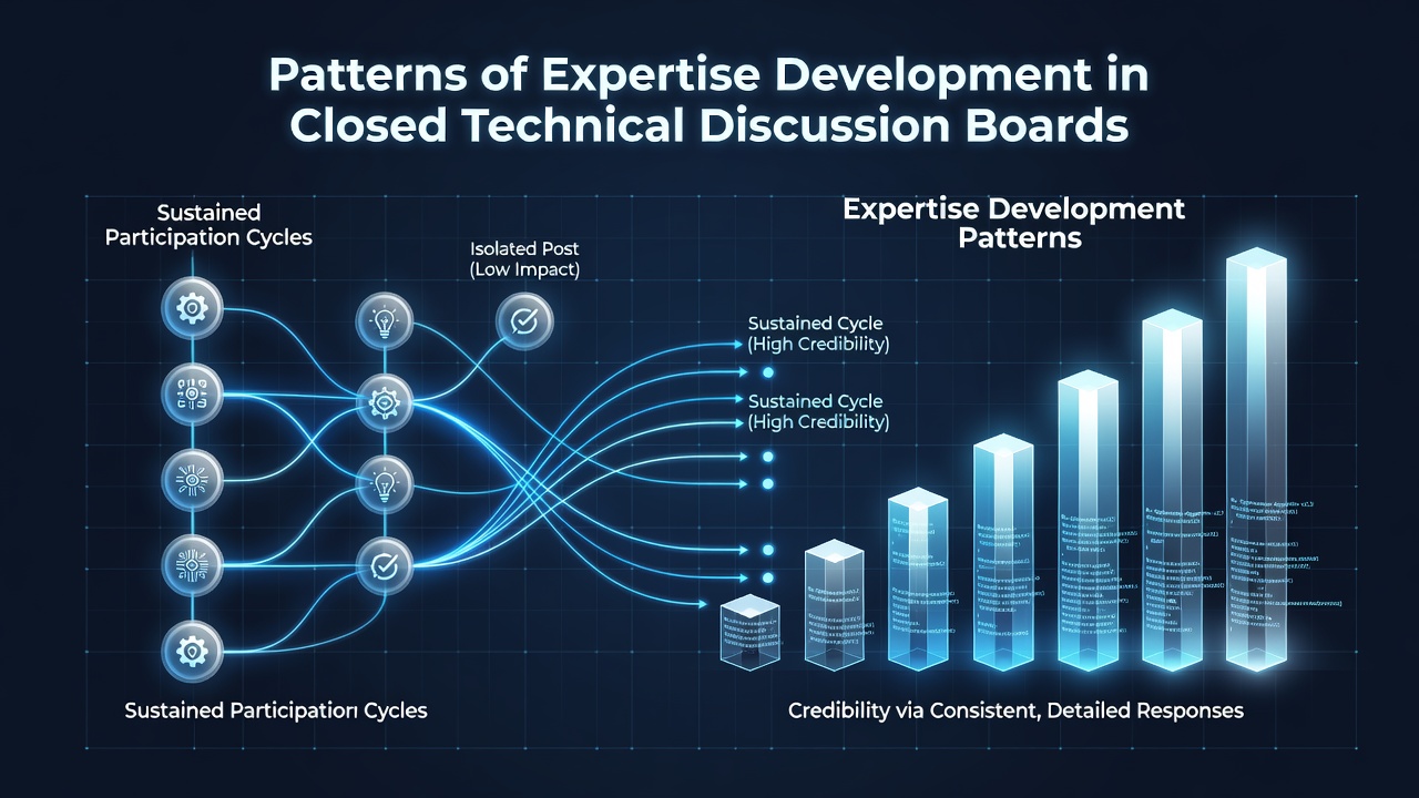 Patterns of Expertise Development in Closed Technical Discussion Boards